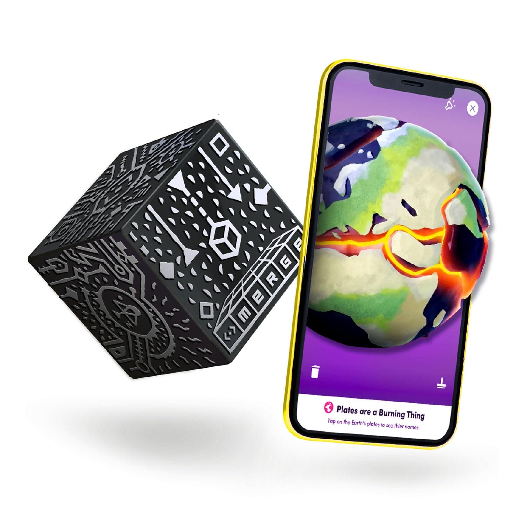 Merge Cube STEM Toy - Hold Digital Science Experiments in Your Hand! 1000+ 3D Objects & 100+ Interactive Simulations with Augmented Reality - Fun Learning Gift for Kids