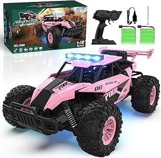 BLUEJAY Remote Control Car for Boys 8-12, RC Cars, 1:12 Monster RC Truck Off Road with LED Headlight and Rechargeable Battery Gifts for Adults Boys