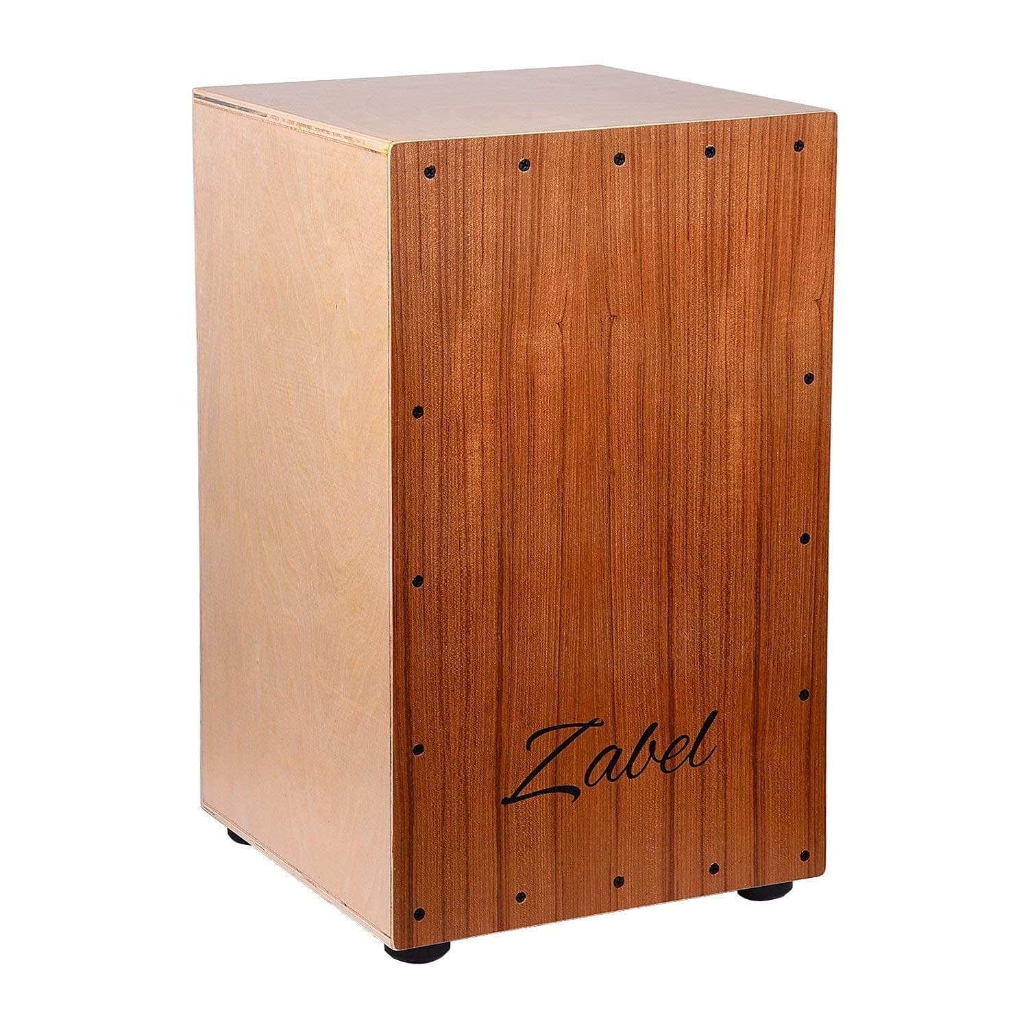 Zabel Standard size Cajon Box + (Free Online Learning Course) - Teak Wood Body - Percussion Box for kids and adults (Bulinga Wood)