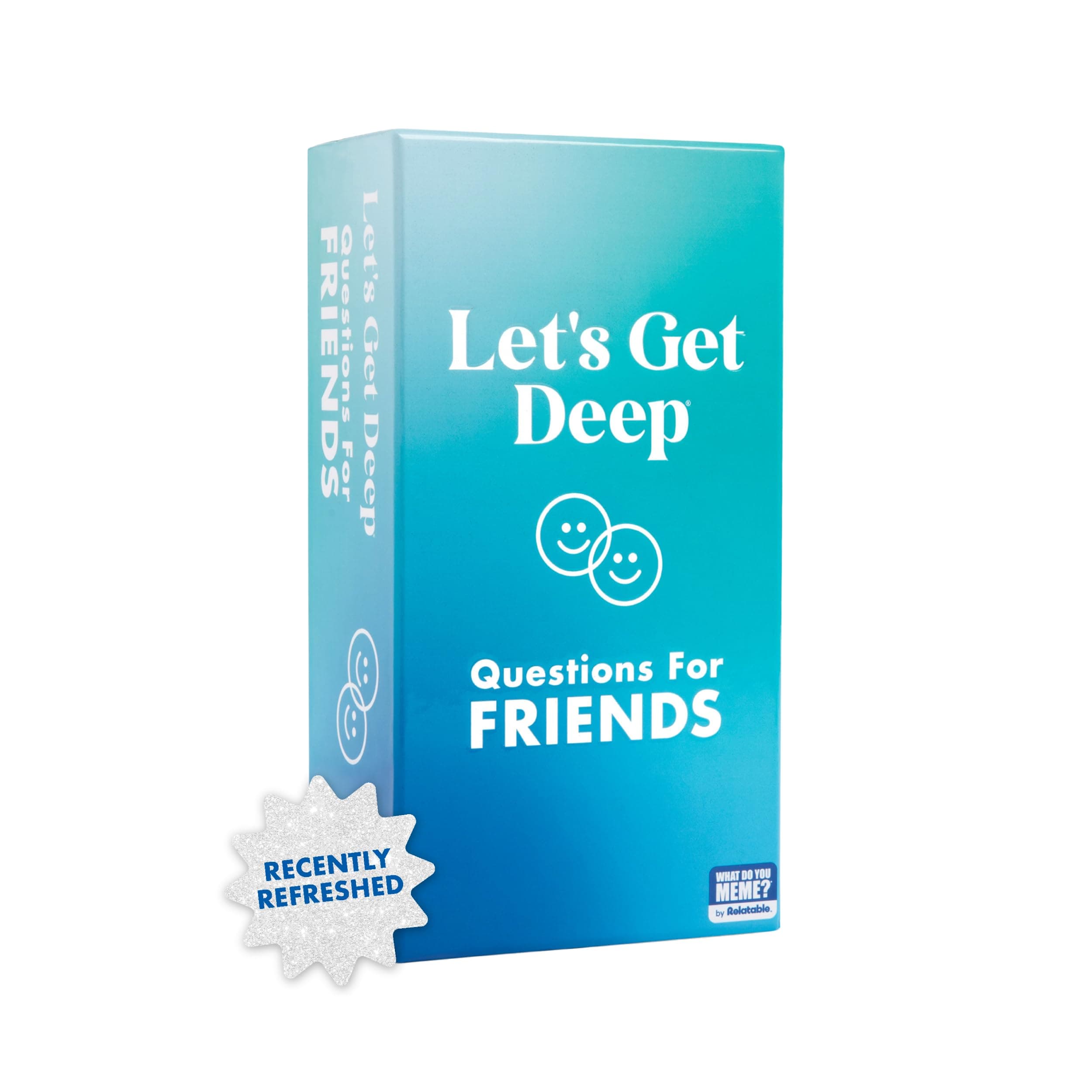 Let's Get Deep: Friends Edition by Relatable, Fun Group Card Game, Easy Adult Game for Game Night, Perfect for Party Games with Friends, Includes 400 Question Cards, Three Increasingly Personal Levels