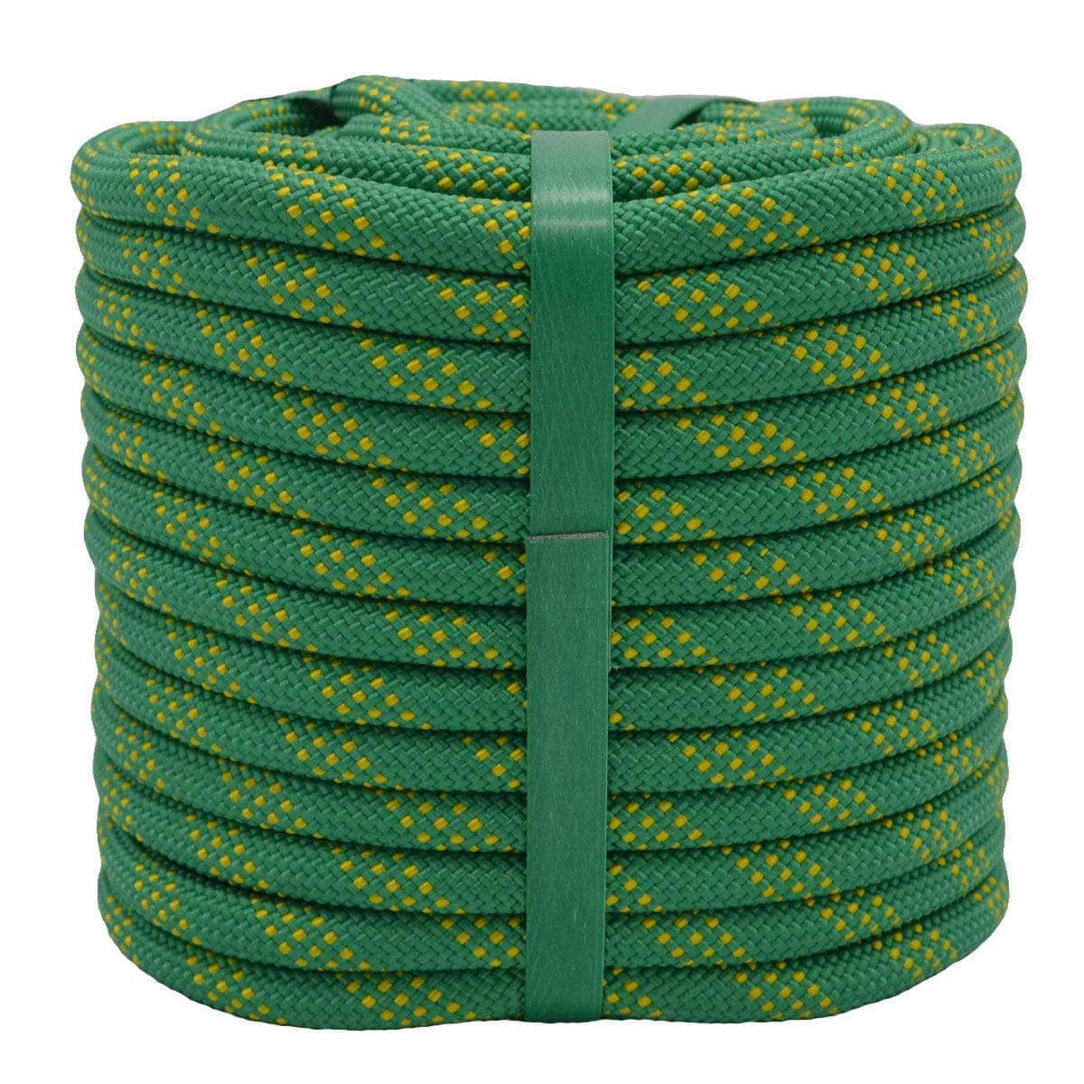 Braided Polyester Arborist Rigging Rope (3/8" X 50') Strong Pulling Rope for Climbing Sailing Camping Swings,Green/Yellow