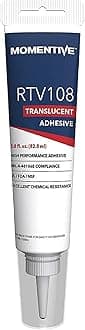 RTV108 One Part Silicone Sealant, 2.8 Ounce Tube, Translucent