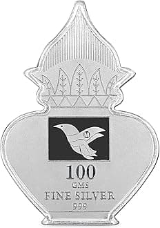 MAA SILVERMAA SILVER 100 Grams Nariyal Kalash Silver Coin with 999 purity Perfect for Religious & Gifting Purpose