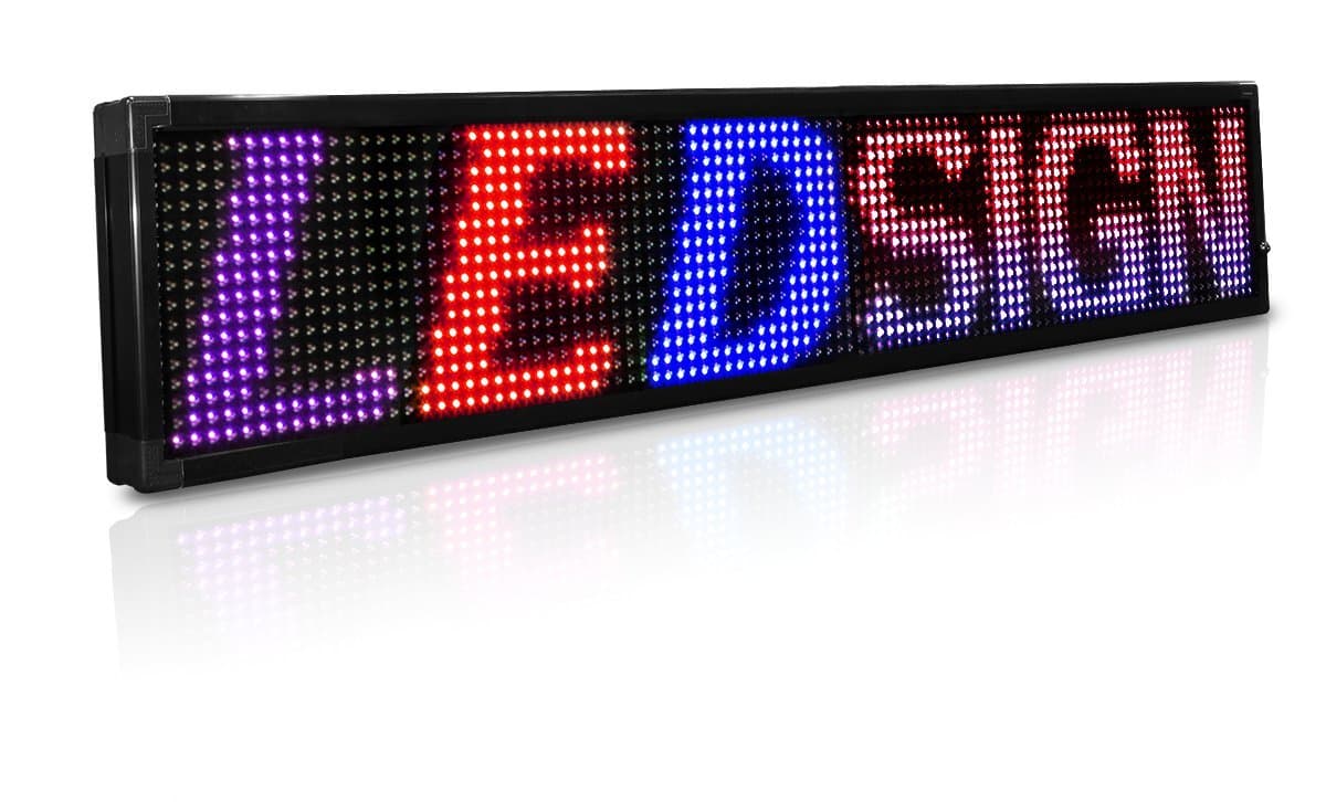 LED Signs 53" X 15" Tri-Color Bright Digital Programmable Scrolling Message Display/Business Tools