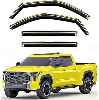 - in-Channel Window Rain Guards Fit for Toyota Tundra 2022 2023 2024 2025 2026 CrewMax, Extra Durable Rain Guards Window Deflectors Vent Visors Vent Shades Exterior Truck Accessories