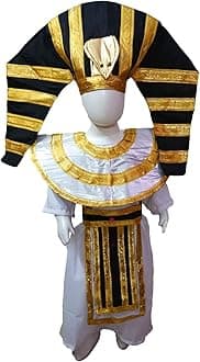 BookMyCostume Egyptian Pharoah King Tutankhamun International World Costume | Premium 7-8 Years,Polyester