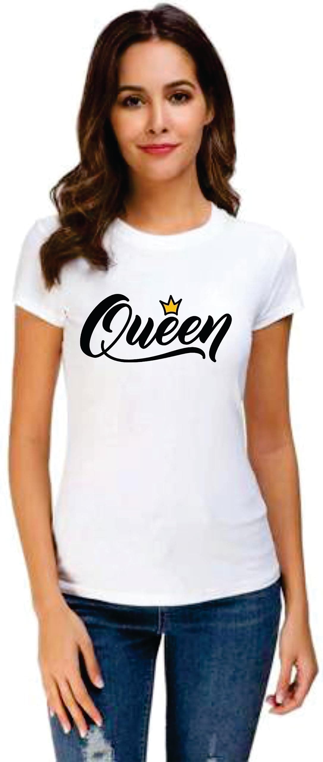 Lippo Womens Polyester Round Neck Short Sleeve Regular Fit Printed T-Shirts for Girls