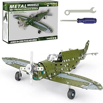 STEM Projects for Kids Ages 8-12 12-16, 258 Pieces Erector Sets Airplane Model kit, Model Aircraft Metal Building Toys Birthday Christmas Gifts for 10-14 Year Old and Up Boys Girls Adults