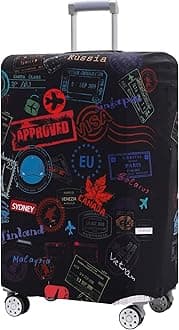 Luggage Cover Washable Suitcase Protector Anti-Scratch Suitcase Cover Fits 18-32 Inch Luggage, Loving Hearts - Black