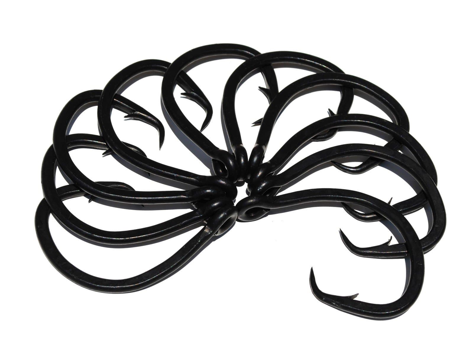 20/0 Big Game Black Forged Offset Circle Hooks 10pk Shark & Swordfish