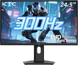 24.5 Inch 300Hz Gaming Monitor - FHD 1080P Fast IPS PC Monitor Gaming 1ms, Adaptive Sync, HDR, 240Hz Monitors Gamer with Display Port1.4x1 HDMI 2.0x2, 119% sRGB, VESA Mount, DP Cable, H25Y7