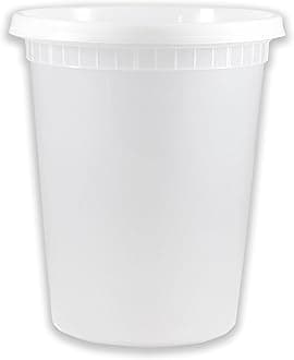 EDI [32 OZ, 200 Sets] Wholesale Plastic Deli Food Storage Containers with Airtight Lids | Microwave-, Freezer-, Dishwasher-Safe | BPA Free | Heavy-Duty | Meal Prep | Leakproof | Recyclable