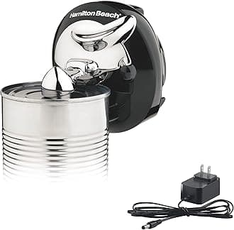 Hamilton Beach Walk 'n Cut Electric Can Opener for Kitchen, Use On Any Size, Automatic and Hand-Free, Cordless & Rechargeable, Easy Clean Removable Blade, Black