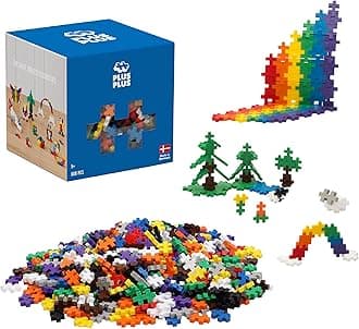 PLUS PLUS 600 Piece Basic Color Mix - Mini Interlocking Building Blocks Set, Stem Toys for Kids - Sensory Bin Fillers/Math Manipulatives Classroom Must Haves Gifts for Boys & Girls