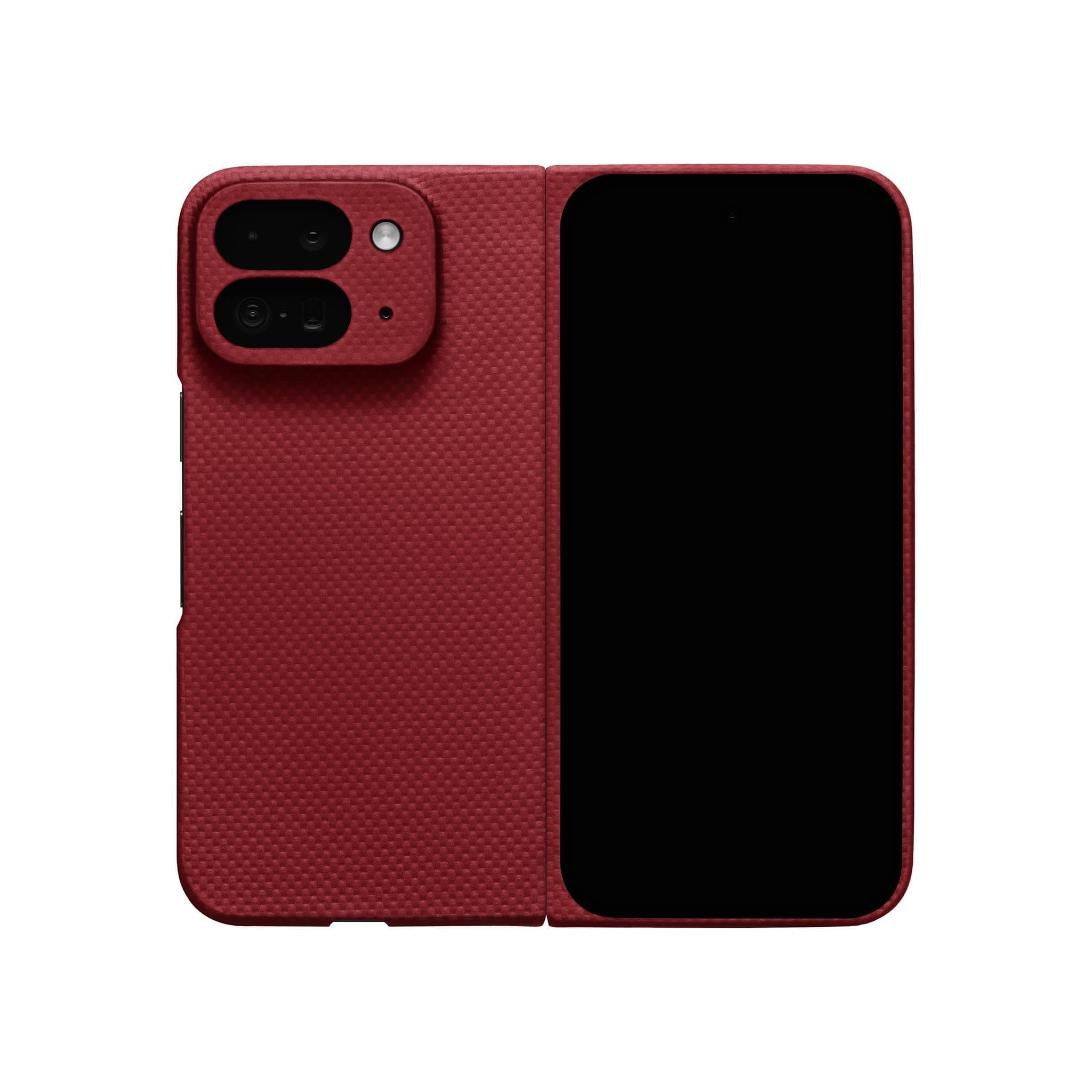 Compatible with Pixel 9 Pro Fold | Crimson | Durable Pixel 9 Pro Fold Phone Case | 0.6mm Thin Aramid Fiber, 10 Grams, Precision Lasercut, Full Camera Protection, Nonslip Matte Finish