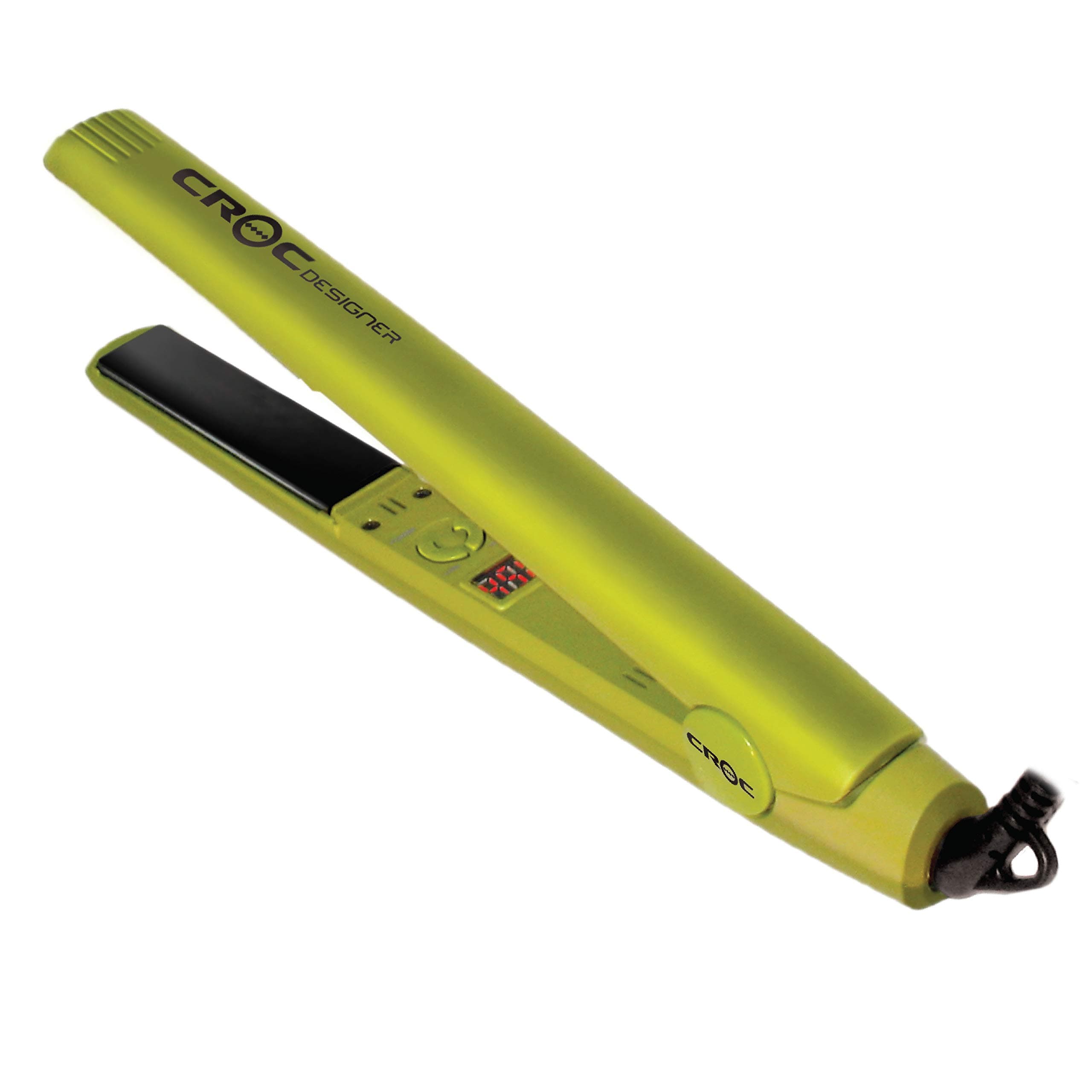 CROC Designer Flat Iron â€“ Nano Titanium Ion Floating Plates Hair Straightener, Adjustable Temperature Suitable for All Hair Types Green, 3/4"