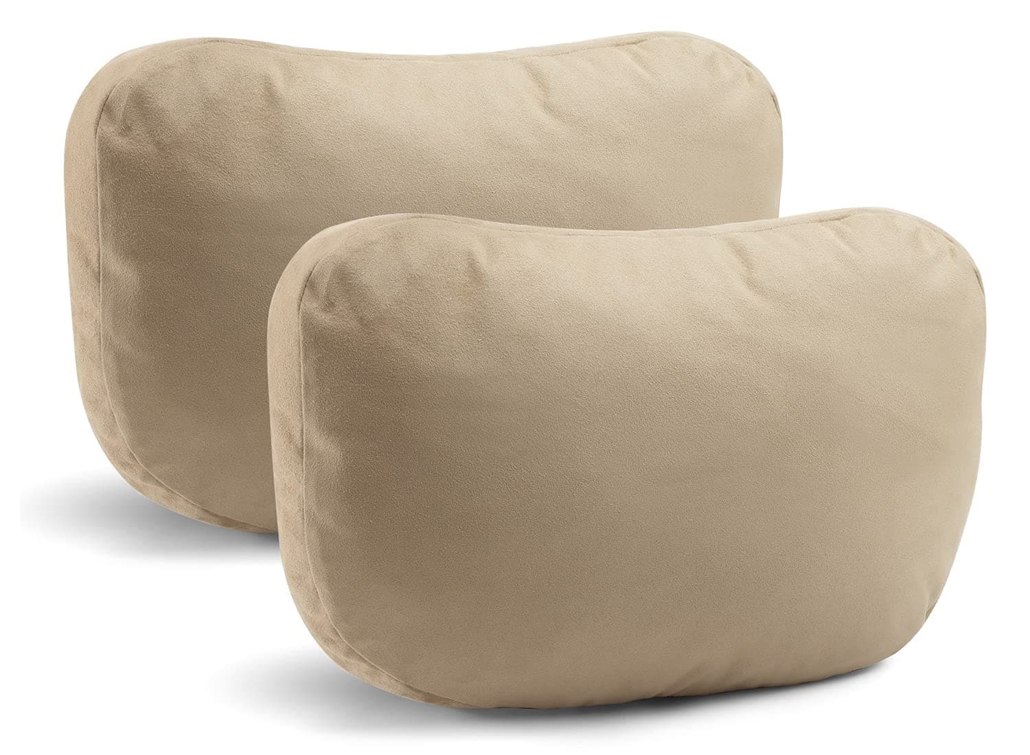 2Pcs Super Soft Car Headrest Pillow, Car Neck Pillow with Adjustable Strap & Breathable Removable Cover, Balance Neck Pillow Designed to Relieve Neck Pain and Muscle Tension(Beige)