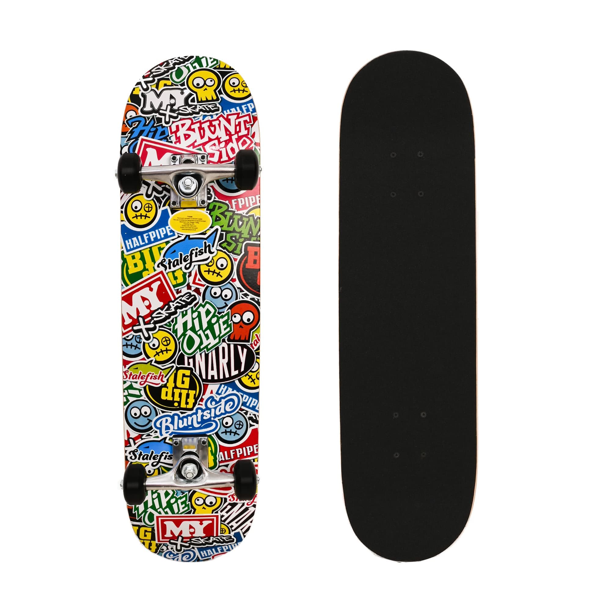 M.Y X-Skate Complete Skateboard 31" Double Kick Beginner Skateboard for Kids Teenagers & Adults 7 Ply Maple Deck ABEC 7 Bearings for tricks and skateparks
