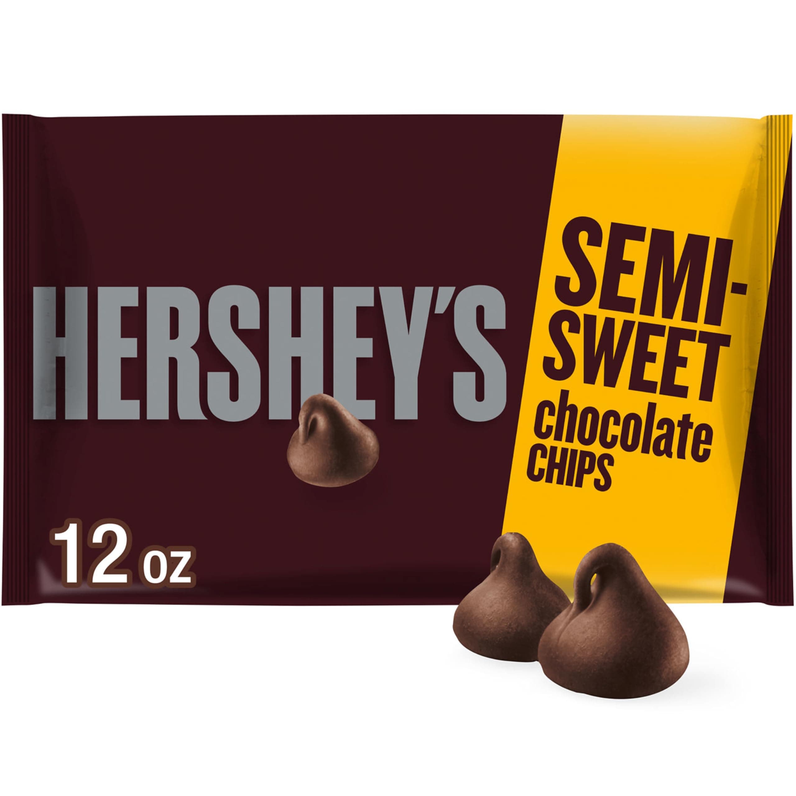 HERSHEY'S Semi-Sweet Chocolate Baking Chips Bag, 12 oz