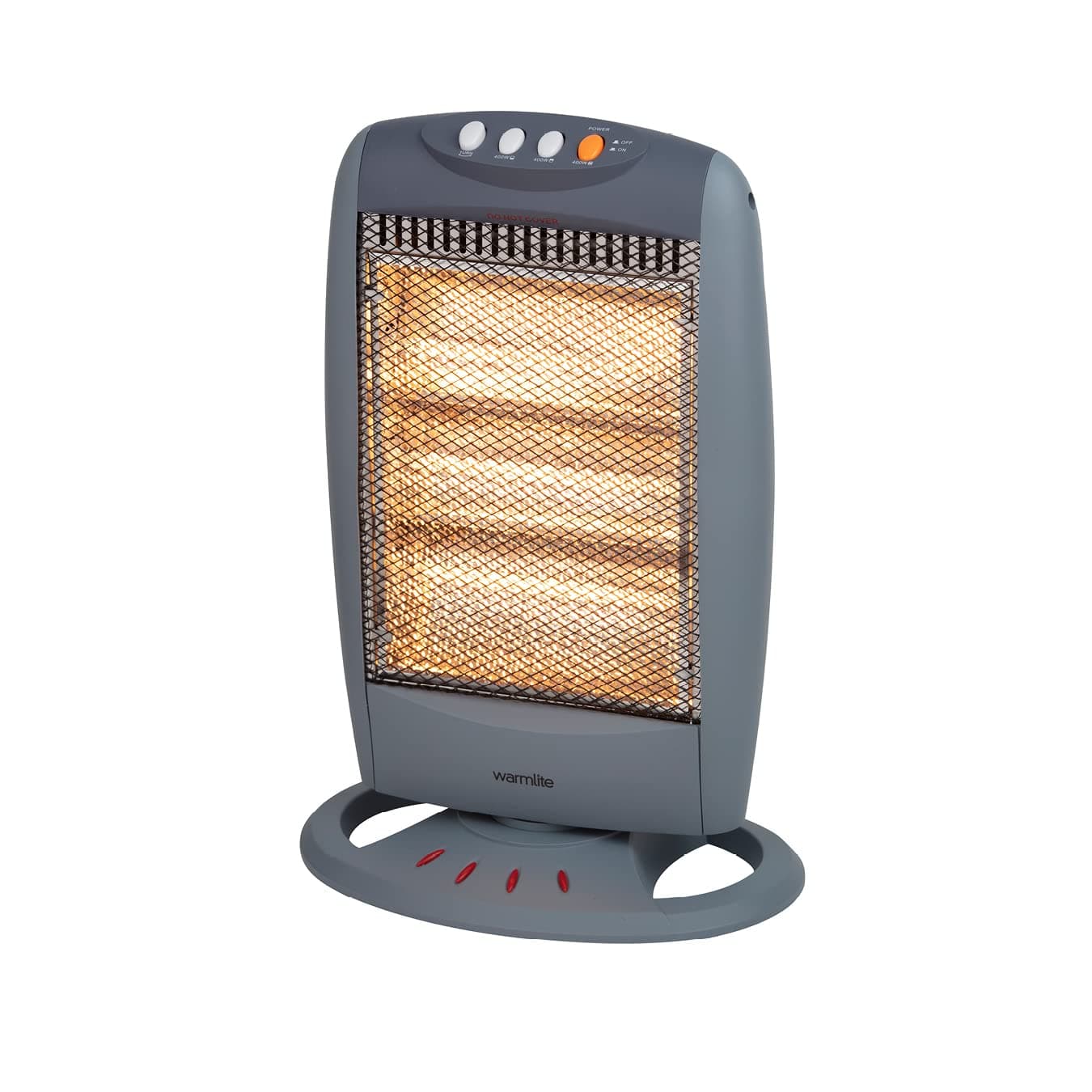 3 Bar Halogen Heater with Carry Handle, Safety Tip-Over Switch, 1200W, Grey, WL42005