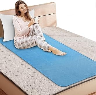 Hospital Bed Pads 34'' x 76'', 2 Pack Non-Slip Waterproof Sheet and Mattress Pad Protector, Washable Bed Wetting Incontinence Chucks Pads for Kids, Elderly Seniors, Blue