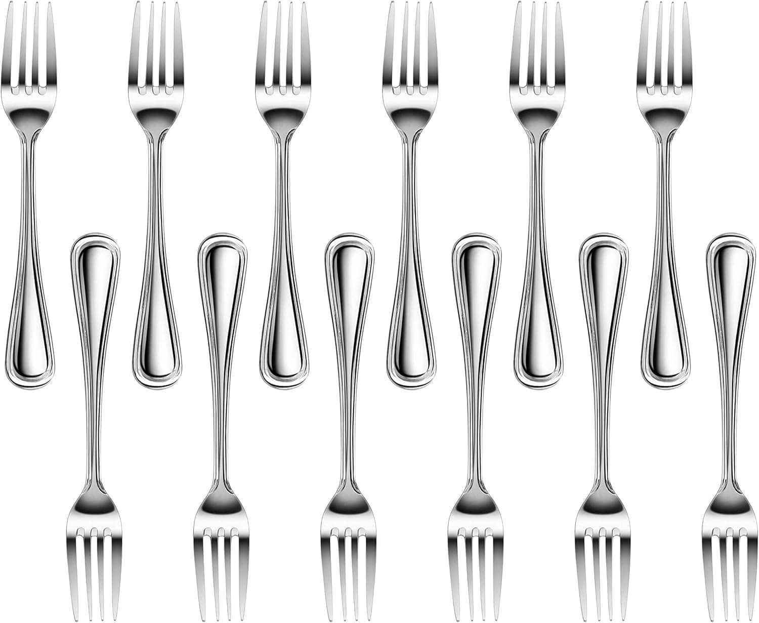 New Star Foodservice 58048 Slimline Pattern, 18/0 Stainless Steel, Dinner Fork, 7.5-Inch, Set of 12