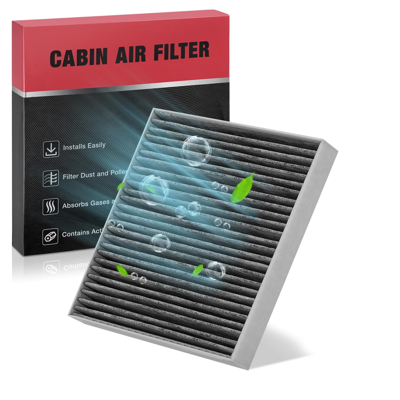 BDFHYK Cabin Air Filter with Activated Carbon Compatible with Smart Fortwo 2008-2018, EQ fortwo 2019, Replace# CF10612, 4518300018, Easy to Install