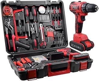 Powerful Brushless Motor 21V Cordless Drill Set, 319 in-lb Torque, 0-1350RMP Variable Speed, 10MM 3/8'' Keyless Chuck, 25+1 Clutch, 1.5Ah Li-Ion Battery & Charger for Home Tool Kit