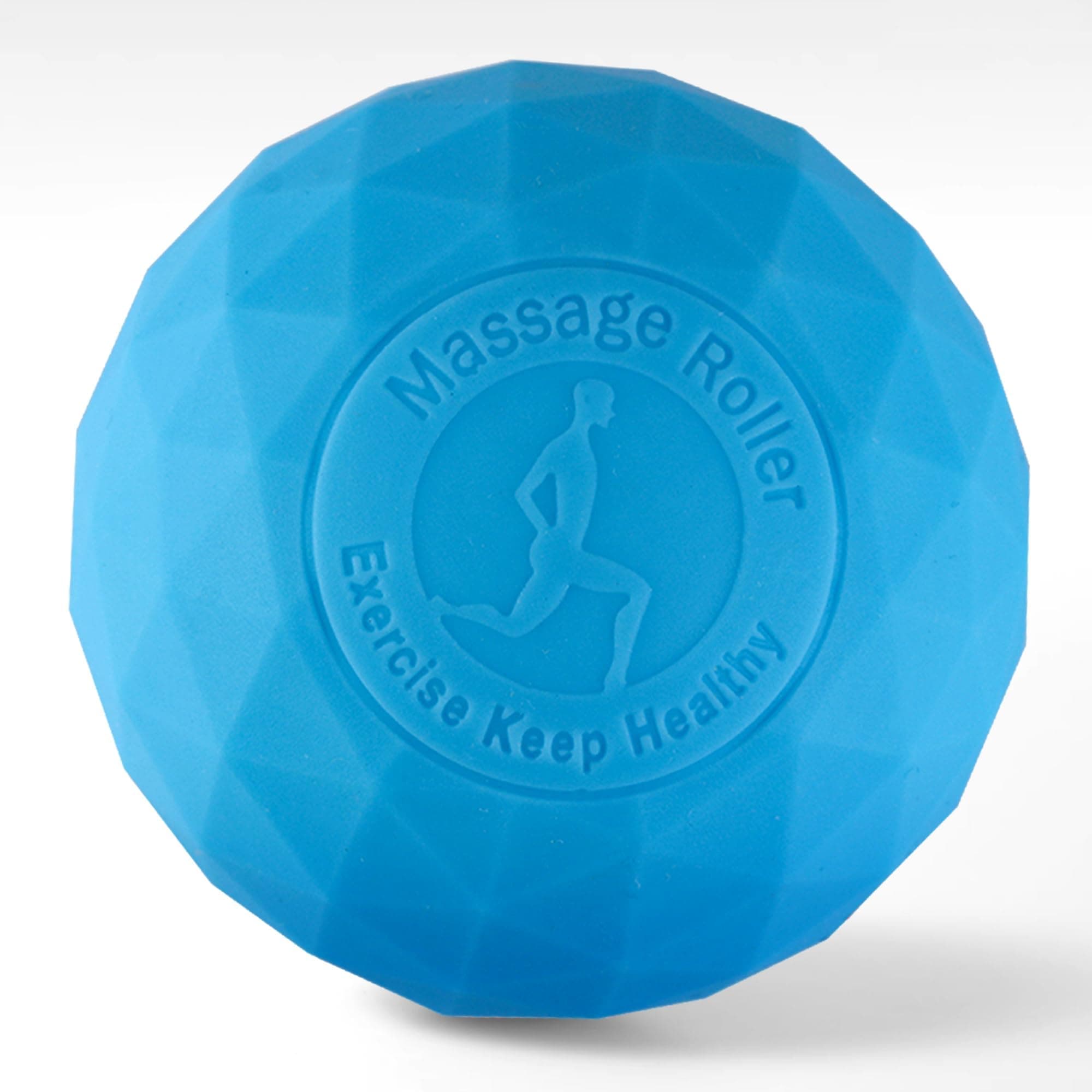 Massage Lacrosse Ball for Deep Tissue and Trigger Point Relief, Ideal for Sore Muscles in Neck, Shoulders, Back, Feet, and Body (Blue)