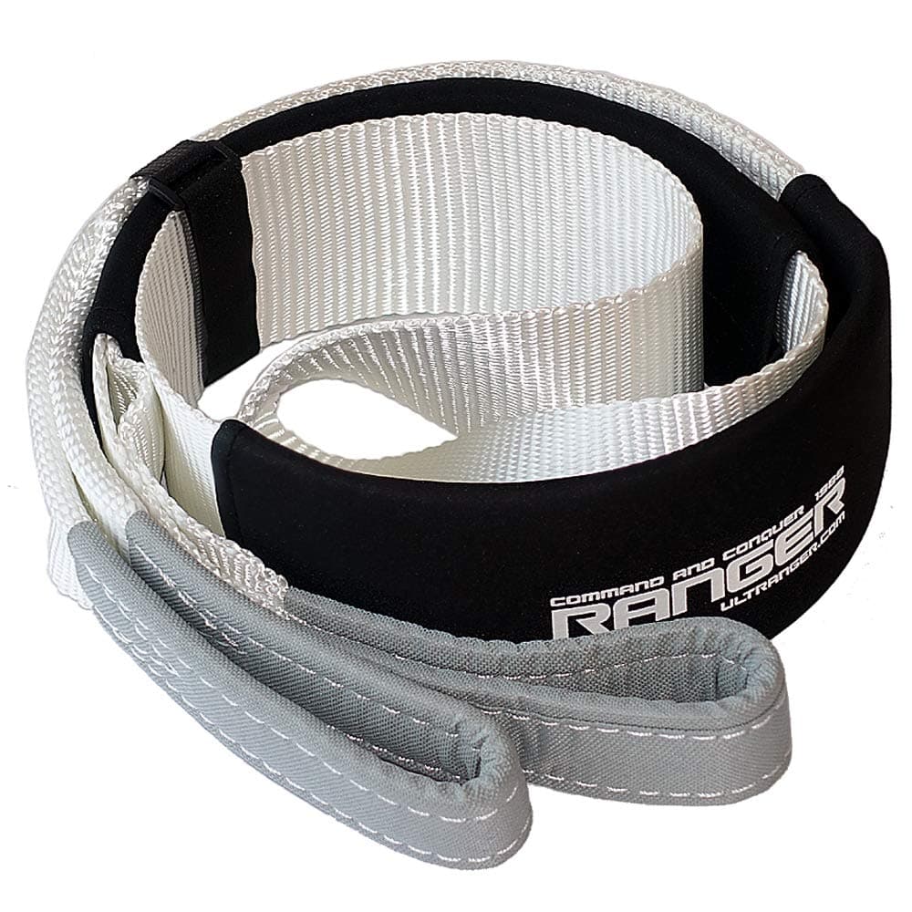 Ranger 3" x 6' Tree Saver Strap for Tow Winch Recovery Heavy Duty with Reinforced Loops + Protective Sleeves 30,000 lb Breaking Capacity 13.6 Tons