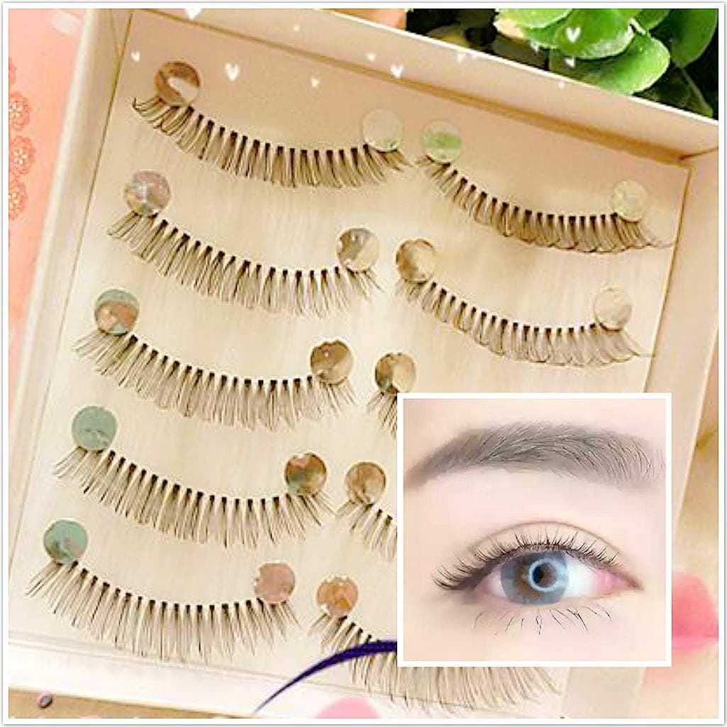 DorisueFalse Eyelashes Super Natural Light Volume Short Length and light color lashes Soft Like Real Lashes Black False Eyelashes Charming Eye Lash Makeup (10 Pairs Set)
