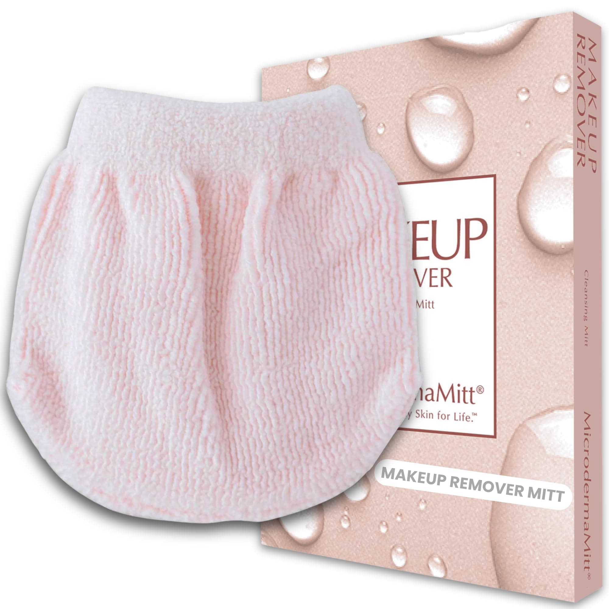 Reusable Microfiber Makeup Remover & Face Cleaning Cloth Mitt - Wipe Off Makeup with Just Water - Erases Waterproof Mascara, Lipstick, Eyeliner, Foundation, Spray Tan - No Fuzz or Dyes