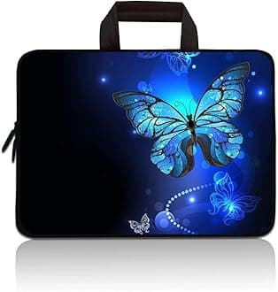 11 11.6 12 12.1 12.5 inch Laptop Carrying Bag Chromebook Case Notebook Ultrabook Bag Tablet Cover Neoprene Sleeve for Apple MacBook Air Samsung Google Acer HP DELL Lenovo Asus (Blue Butterfly)