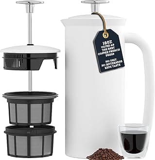 1018C2 P7 French press, 32 Ounce, Matte White