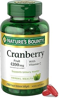 Cranberry Pills for Women Urinary Tract Health, Cranberry Supplements with Concentrate & Vitamin C, 250 Softgels (Pack of 1)