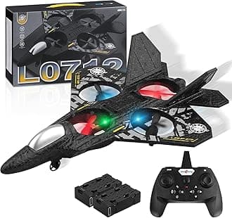 FARROBIZZ™ Henakmsl RC Aeroplane 2.4GHz Remote Controlled Aeroplane L0712 Quadcopter Floating Fighter Plane RC Aeroplane RTF for Beginners, Children and Adults, APlane Toy with Coloured Lights USB