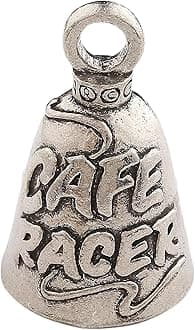 Guardian Bell Café Racer Good Luck Bell w/Keyring & Black Velvet Gift Bag | Motorcycle Bell | Lead-Free Pewter | Good Luck Gift to Friends & Family | Bike Bell | Made in USA