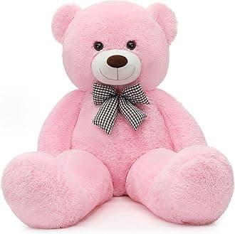 MorisMos Giant Cute Soft Toys Teddy Bear for Girlfriend 47" Pink Teddy Bear