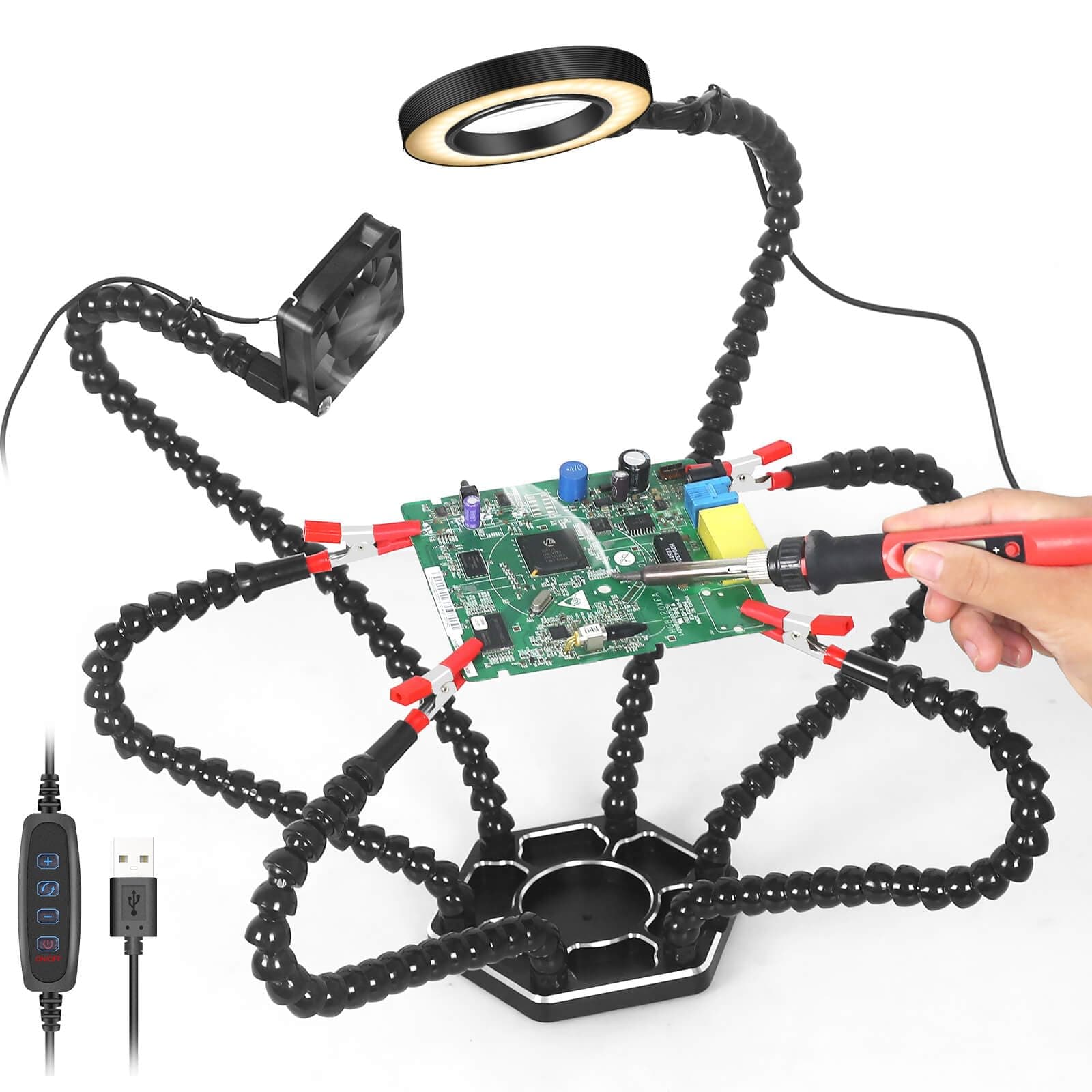 helping hands with lamps