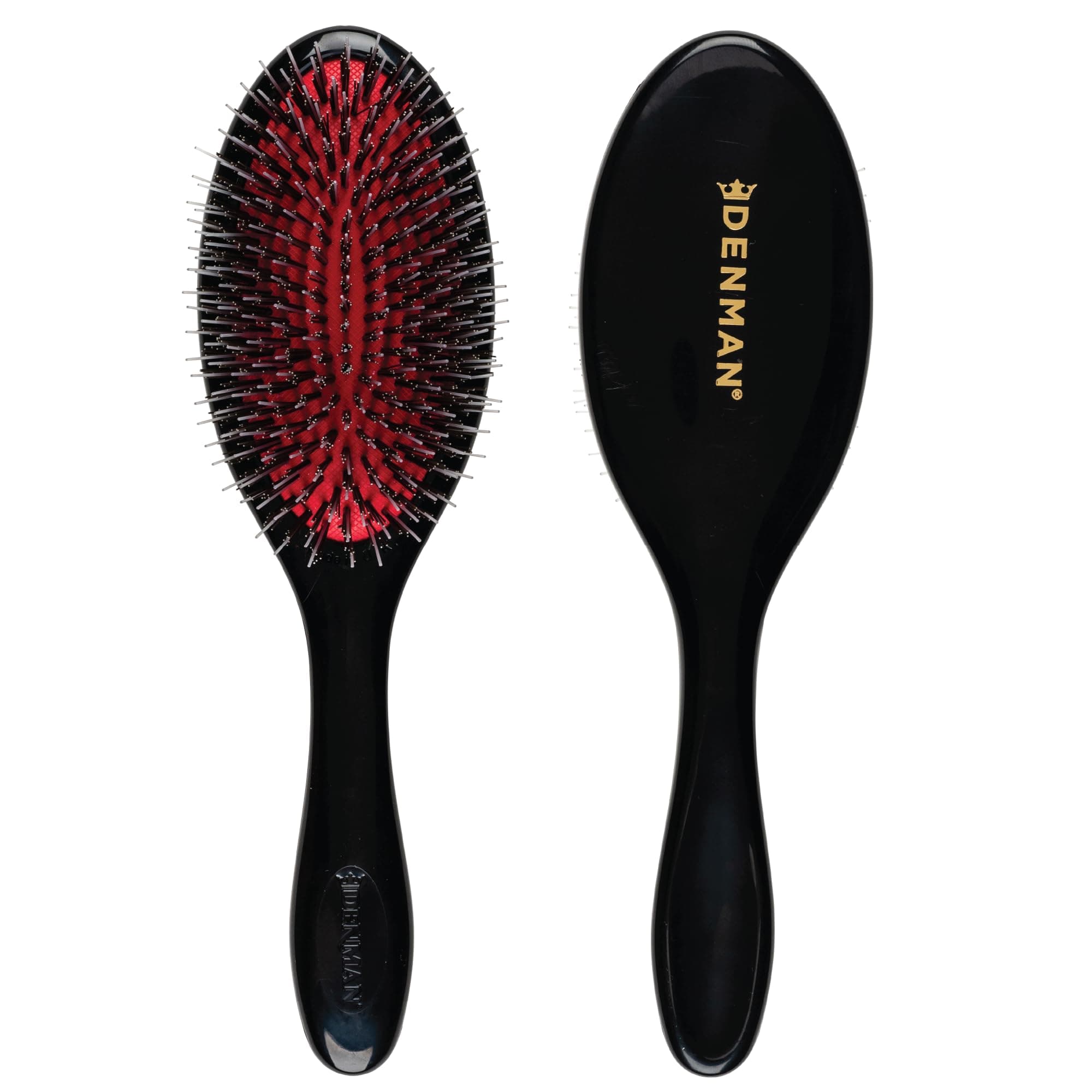 D81M Medium Nylon/Bristle Cushion Hairbrush, black