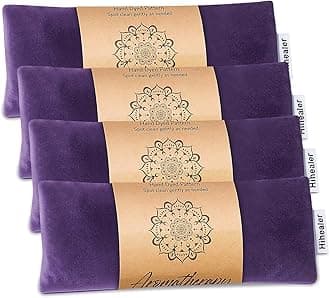 Weighted Eye Mask for Sleep, Yoga, Meditation, Lavender Eye Pillow Heated for Headache, Sinus, Dry Eyes Relief, Moist Heat Mask Purple Relaxation Gifts for Women (Purplex4)