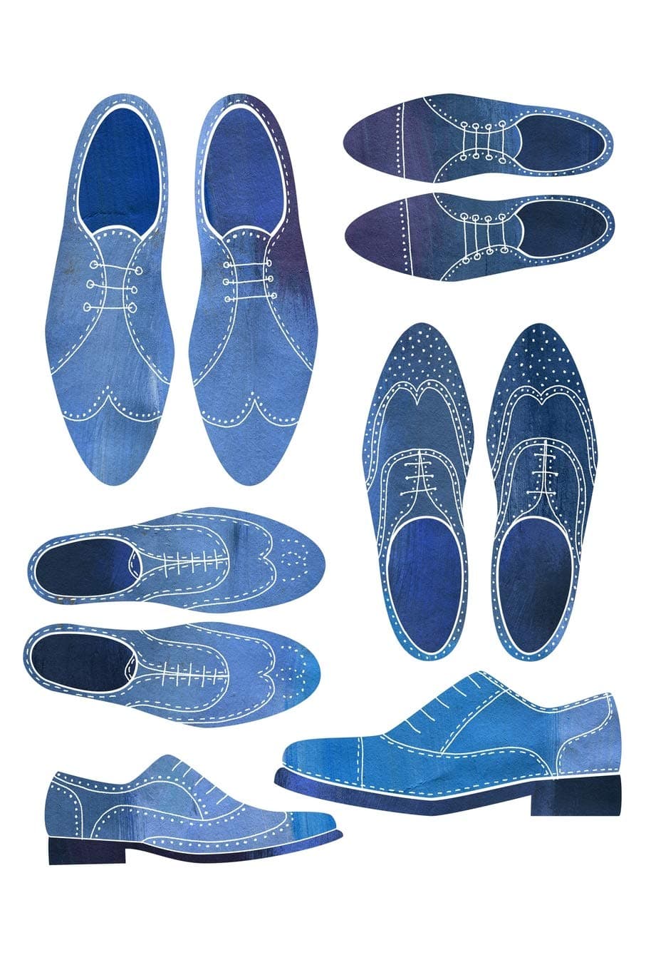 Notes: A Blank Lined Journal with Blue Brogue Shoes Cover Art