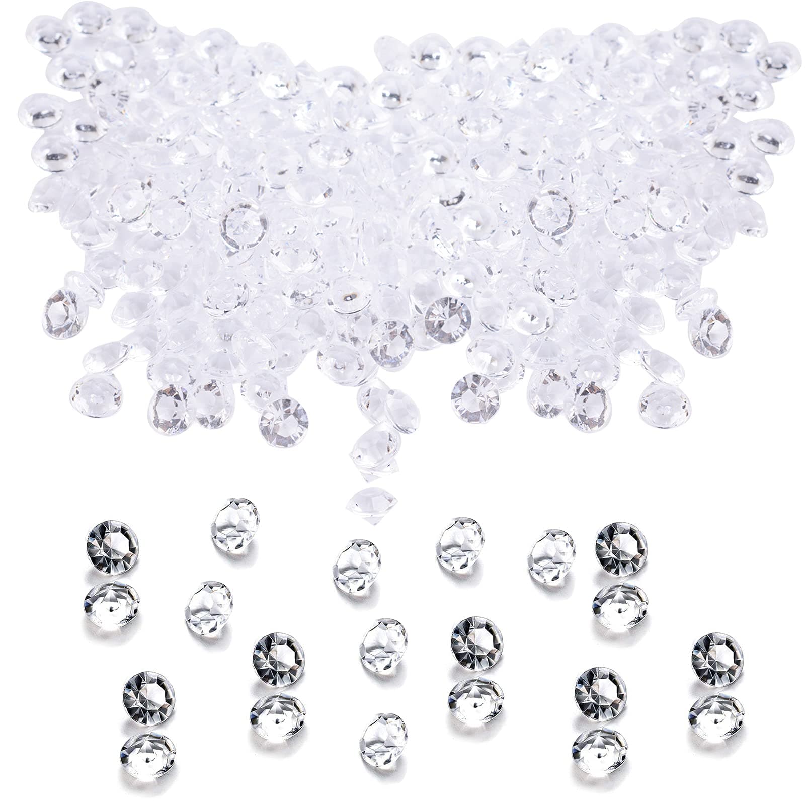 2000 PCS Diamond Confetti, 4.5MM Clear Acrylic Diamond Table Confetti Crystals Jewel Table Scatters Vase Fillers Beads Glass Gems Stones For Wedding Bridal Baby Shower Birthday Home Party Decorations