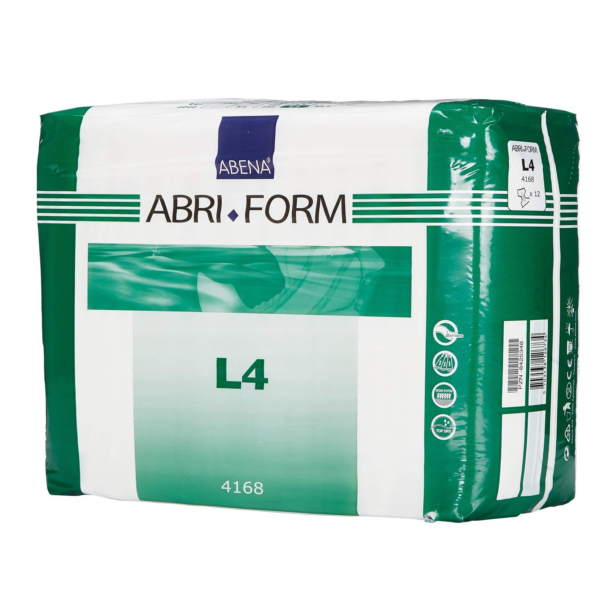 Abri-Form Comfort Plastic-Backed Briefs, Level 4, (Medium To Large Sizes) Large, 12 Count