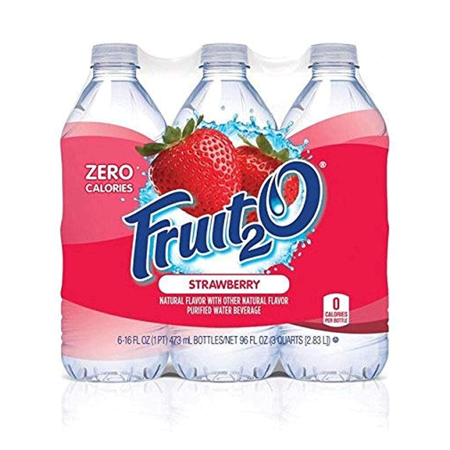 Fruit2O Zero Calorie Flavored Water, Strawberry, 6 Count (Pack of 4)