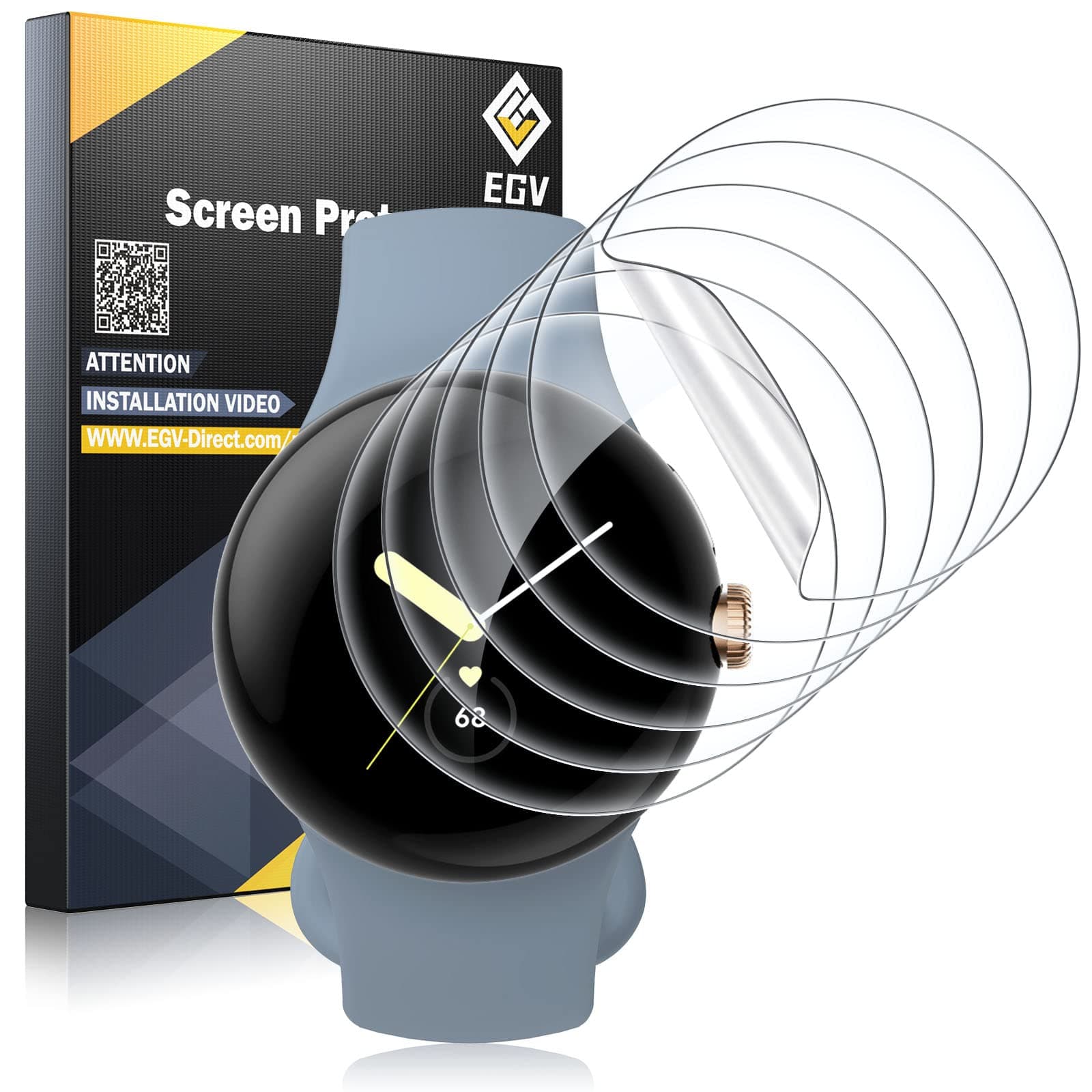 EGV 6 Pack Google Pixel Watch 3 41mm Screen Protector TPU Film [Self Healing] Anti-Scratch Ultra Thin Screen Protector for Pixel Watch Series 3/2/1