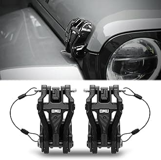 OMU Hood Latch Lock Catch Compatible with 2018-2024 Jeep Wrangler JL & 2020-2024 Gladiator JT, Aluminum Adjustable Hood Latches for Reducing Hood Shaking, 2 Pcs (Not fit 4xe)