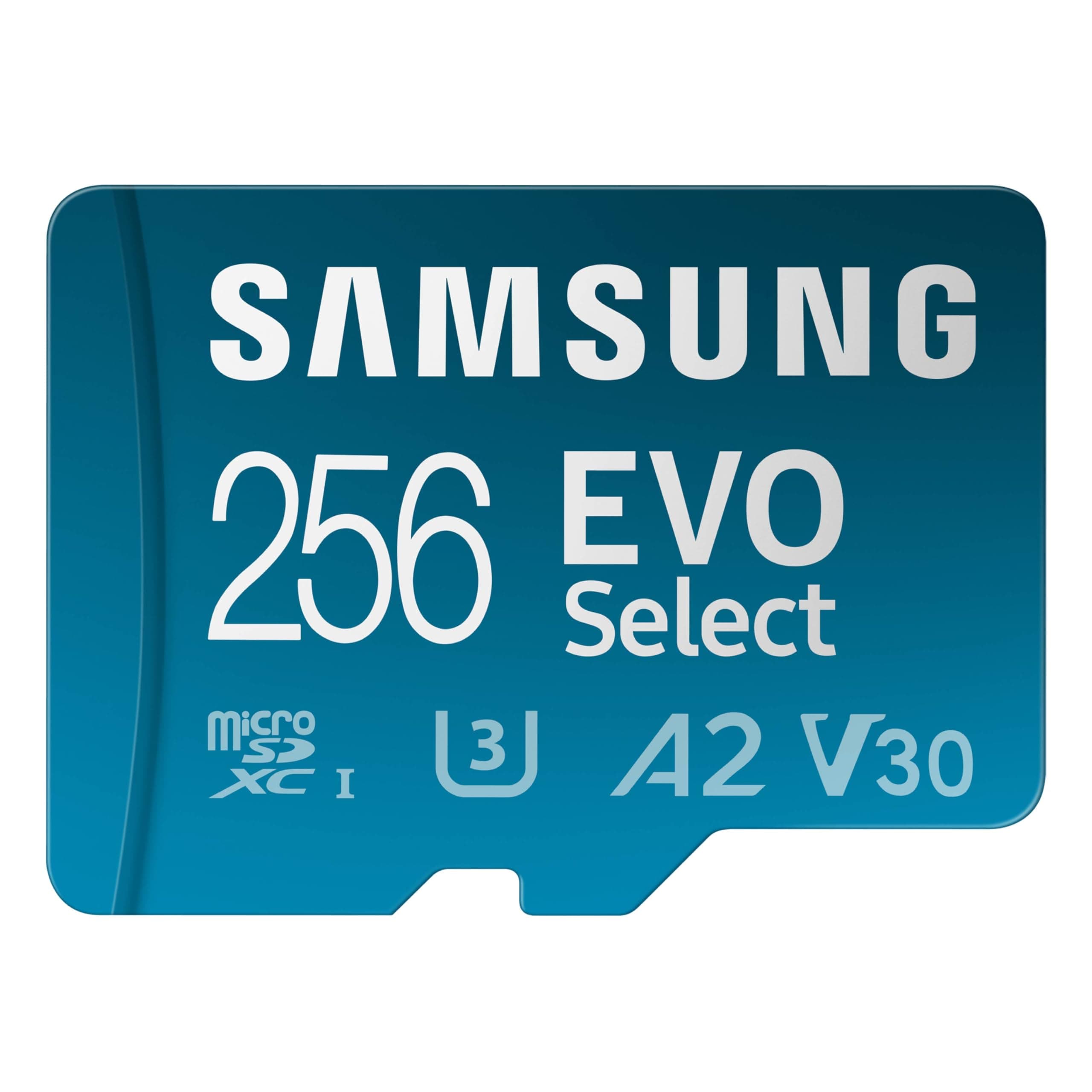 Samsung EVO Select microSDMemory Card + Adapter, 256GB microSDXC, Up-to 160 MB/s, 4K UHD, UHS-I, C10, U3, V30, A2, for Mobile Phone, Smartphones, Nintendo-Switch, and Tablets (MB-ME256SA/AM)