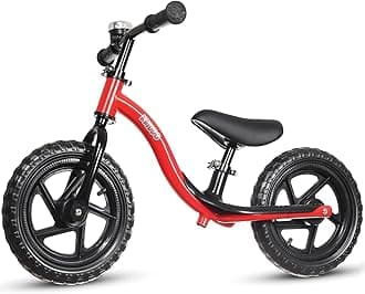 KRIDDO Toddler Balance Bike 2 Year Old, Age 18 Months to 5 Years Old, Early Learning Interactive Push Bicycle with Steady Balancing and Footrest, Gift Bike for 2-5 Boys Girls, Red