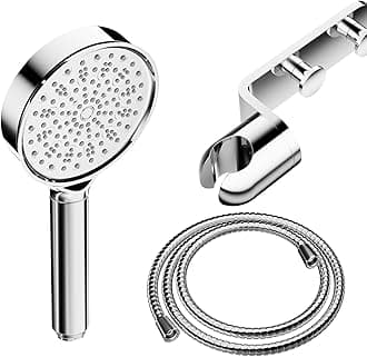 Cobbe Hard Water Filter Shower Head and 1.5m Hose with Holder, 20-Layer Filtration, High Pressure, 6 Spray Modes, Large Powerful Handheld Showerhead for Residual Chlorine Remove, Low Water Pressure